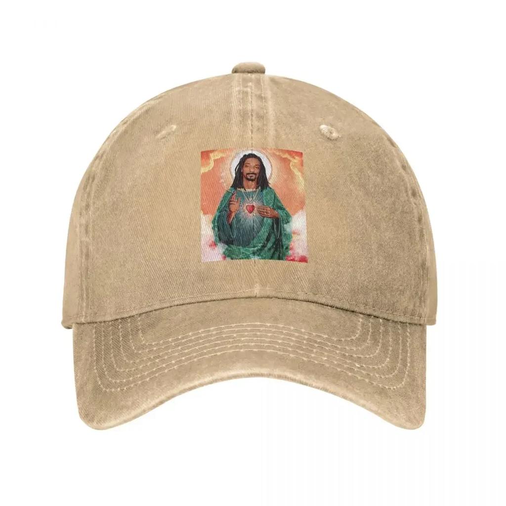 Retro Snoop Dogg Jesus Baseball Caps for Unisex Women Distressed Washed Snapback Cap Rapper Outdoor Activities Caps Hat