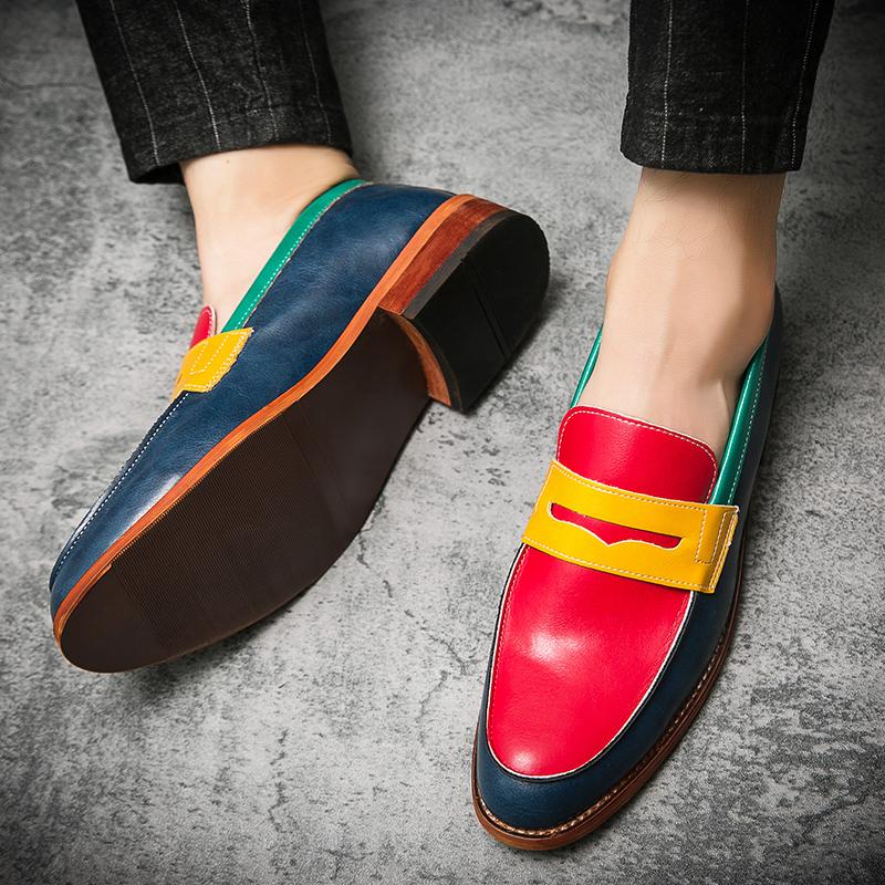Fashion New Colorful Loafers for Men Casual Luxury Slip-On Spring Autumn Wedding Shoes Men Dress Shoes Wedding Fashion Party Dance shoes