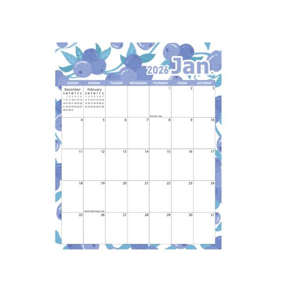Magnetic Wall Calendar Floral Design 2026 Monthly Overview Planner Thick Paper Ample Writing Space Calendar Home Office School Kitchen Decor