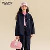 Girls' Casual Long-Sleeve Shirt Jacket with Heart Buttons