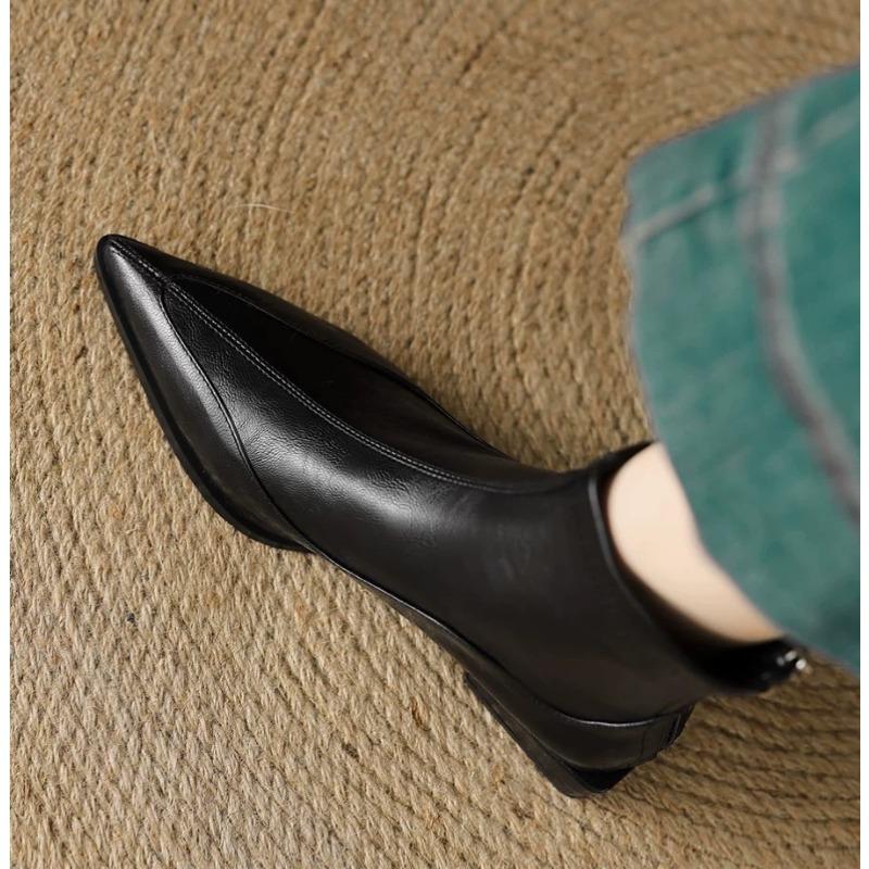 

Дизайнерские женские ботинки Зимняя мода Дизайн с острым носком Короткие ботинки с молниями сзади Узкие ботильоны на низком каблуке 40