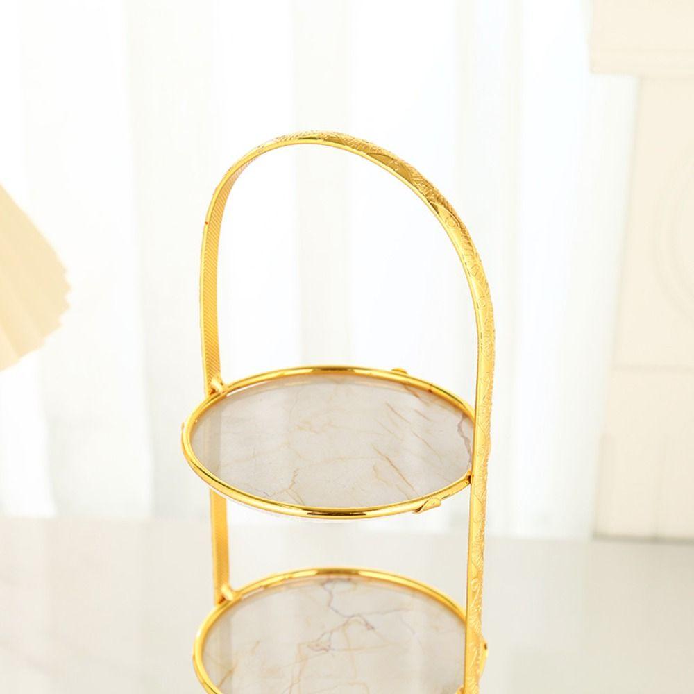 Wrought Iron Birthday Dessert Tray Two Layers Cake Stand Dessert Fruit Plate  Birthday Layout