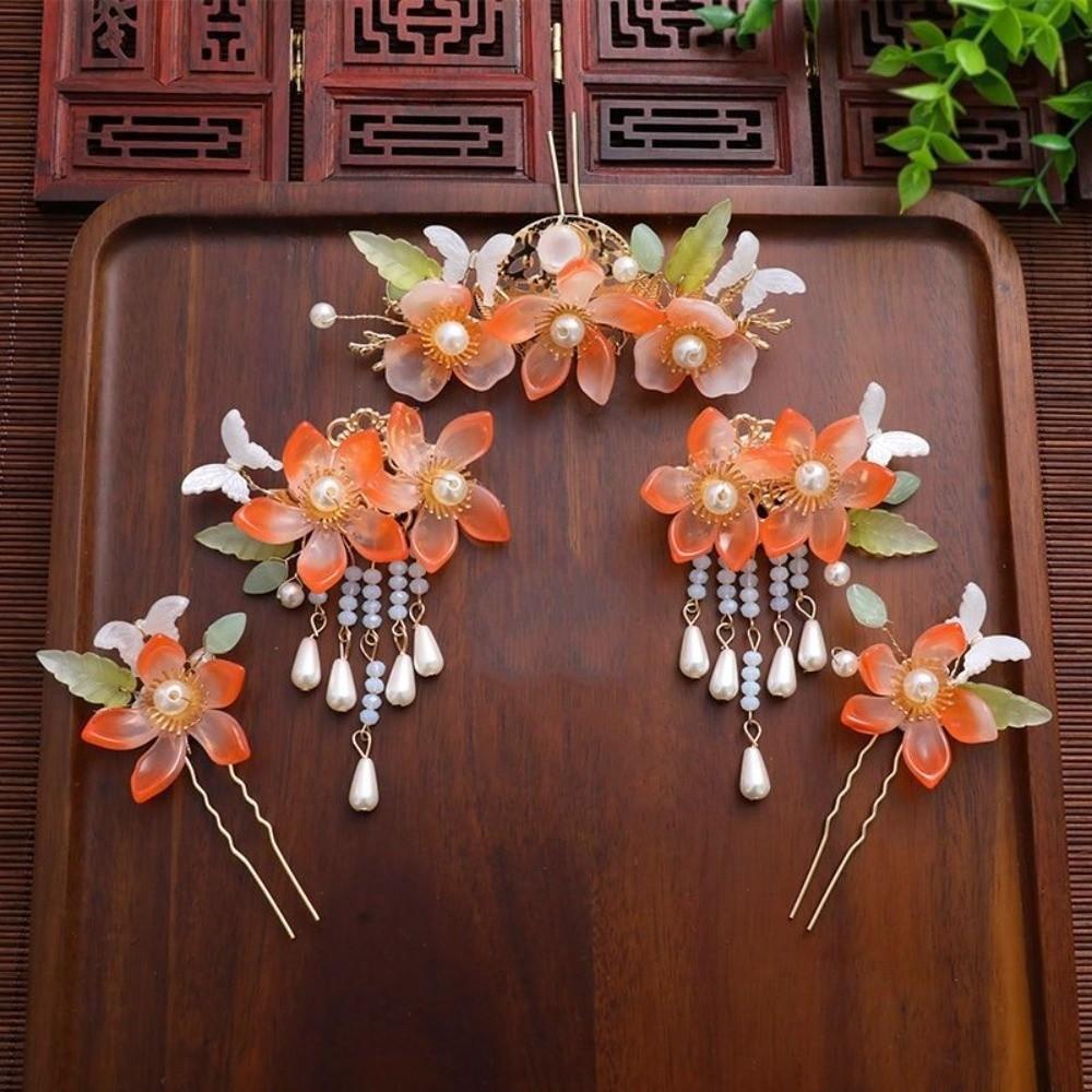 Traditional Chinese Hanfu Hair Accessories Retro Haircomb Bridal Headdress Luxury Long Fringed Hair Clip Hairpins Cosplay