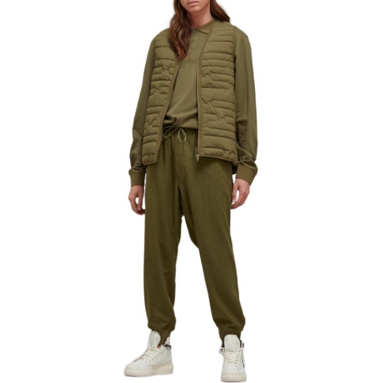 Y-3 FW22 Solid Color Drawstring Cuffed Sweatpants Men bottoms Green HT4475