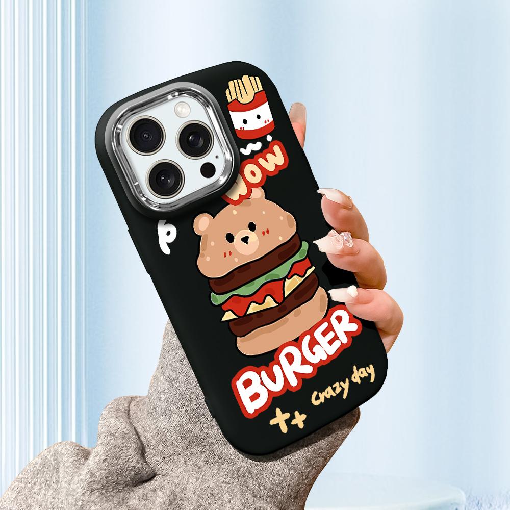 Pro iPhone 15 14 13 11ProMax 14 15 16 Samsung S25 S24 S23 S22 Redmi 10 13 14C Kreslená Černá Kočka Stříbrný Okraj Měkké Tekuté Silikonové Ochranné Pouzdro