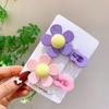 2Pcs Cute Flower Hair Clip Summer Fashion Bangs Broken Barrette For Girls No Trace Headdress Candy Color Hair Accesories