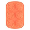 6-Cavity Silicone Mold for Baking, Pudding, Jelly, Mousse - 6-Petal Rose Shape