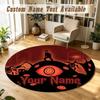 Round Rug Custom NameDoors Pattern Non Slip Carpet Home Floor Decor