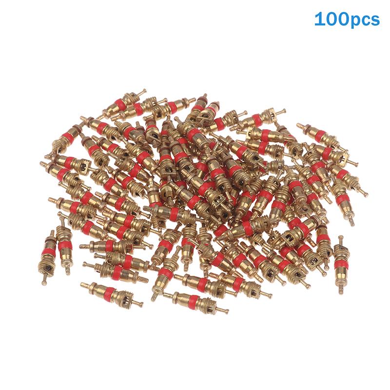 100PCS Copper Valve Core Car Motorcycle Bike Tire Valve Core US Vacuum Tyre Valve Stems Core Remover Bicycle Auto Accessories