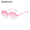 Cat Eye Sunglasses Rimless Sun Glasses For Women Trendy Transparent Candy Color Eyewear Fashion Party Costume Accessories