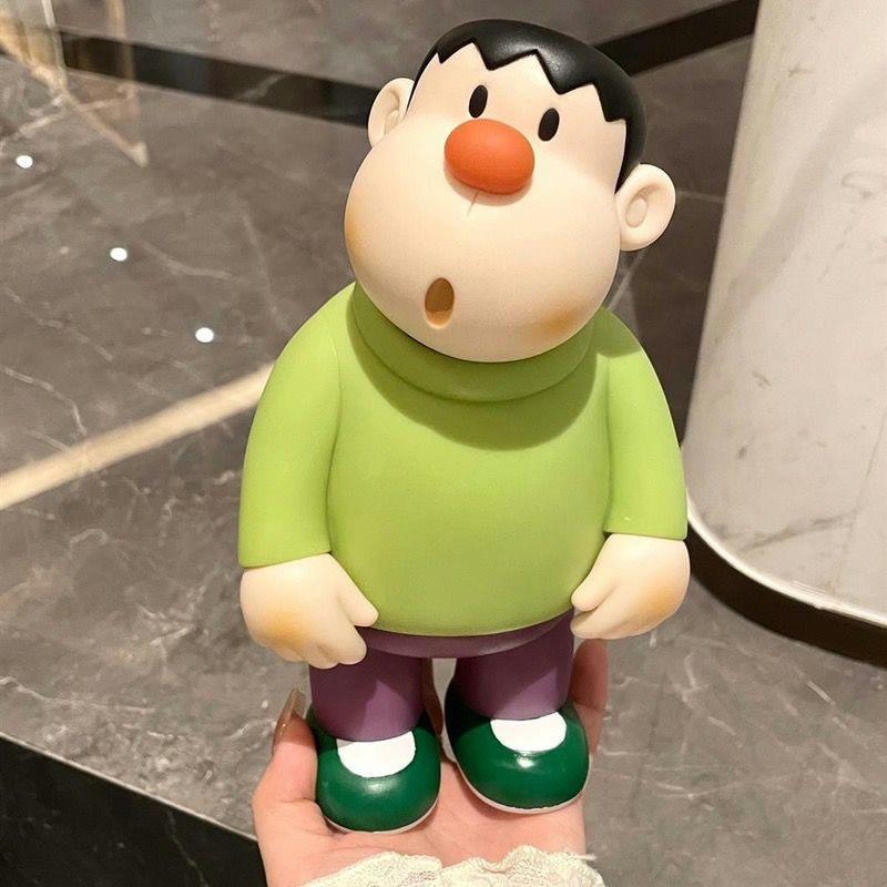 Chubby Tilt-Head Anime Figurine: Trendy Cartoon Ornament Toy for Living Room or Birthday Gift.