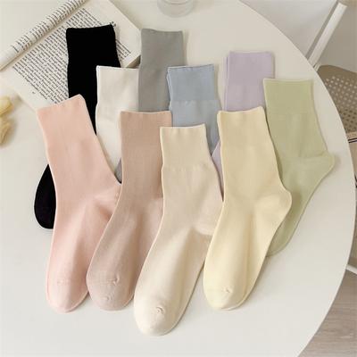 Women Socks Thin Summer New Solid Colorful Plain Crew Socks Casual Girls Trendy Simple Breathable Anti-pilling Loose Socks