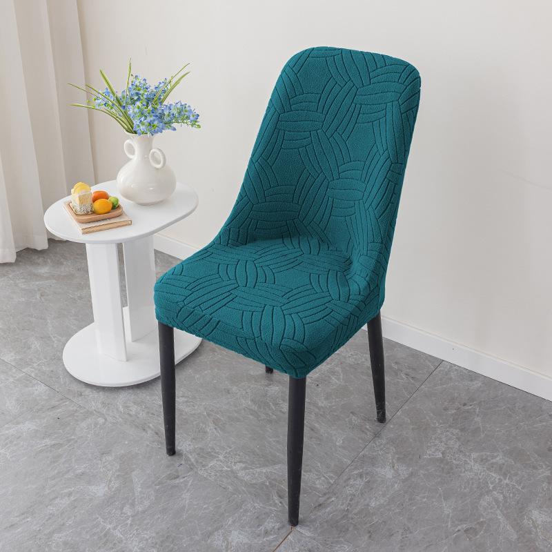 Thickened Jacquard Chair Cover Corn Velvet Enlarged Elastic Curved Chair Cover Restaurant Home Chair Cover Dust-proof and Wear-resistant
