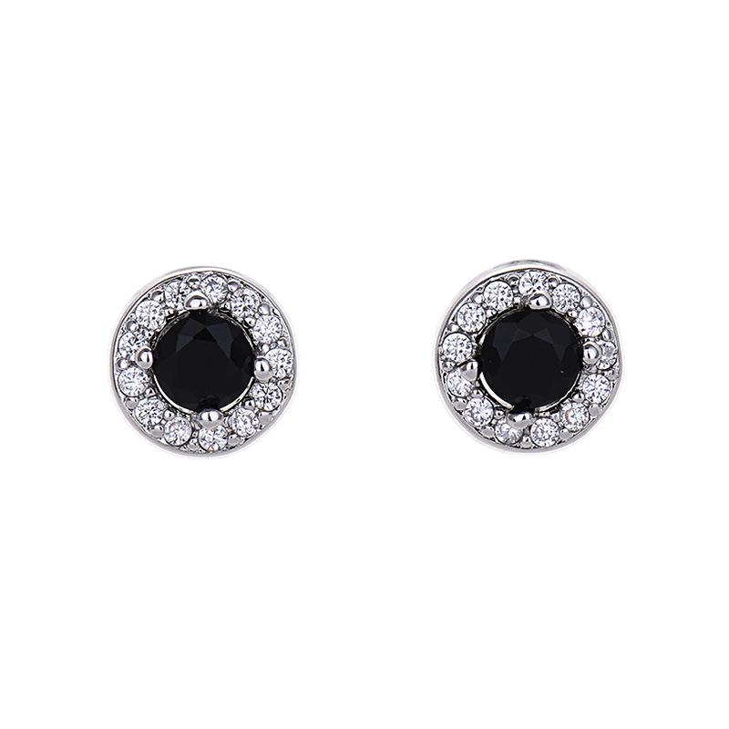 New Product Diamond-set Round Earrings for Women, Individual Hip-hop Zircon Men and Women Street Versatile Temperament Small Earrings