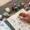Handmade Girls' DIY Toy Kit: Ink Pad, Sponge, Finger Cot for Hand-Drawn Journal & Newspaper Art