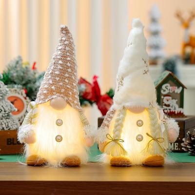 New Christmas Luminous Plush Santa Claus Faceless Doll Ornament