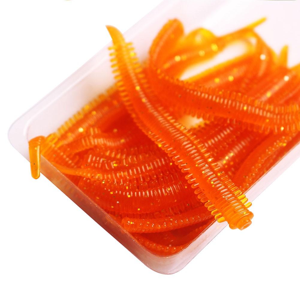 10Pcs Simulation Sand Silkworm Fishing Lure - TPR Soft Bait with Shrimp Fish Scent Stretchable Soft Tear-Resistant