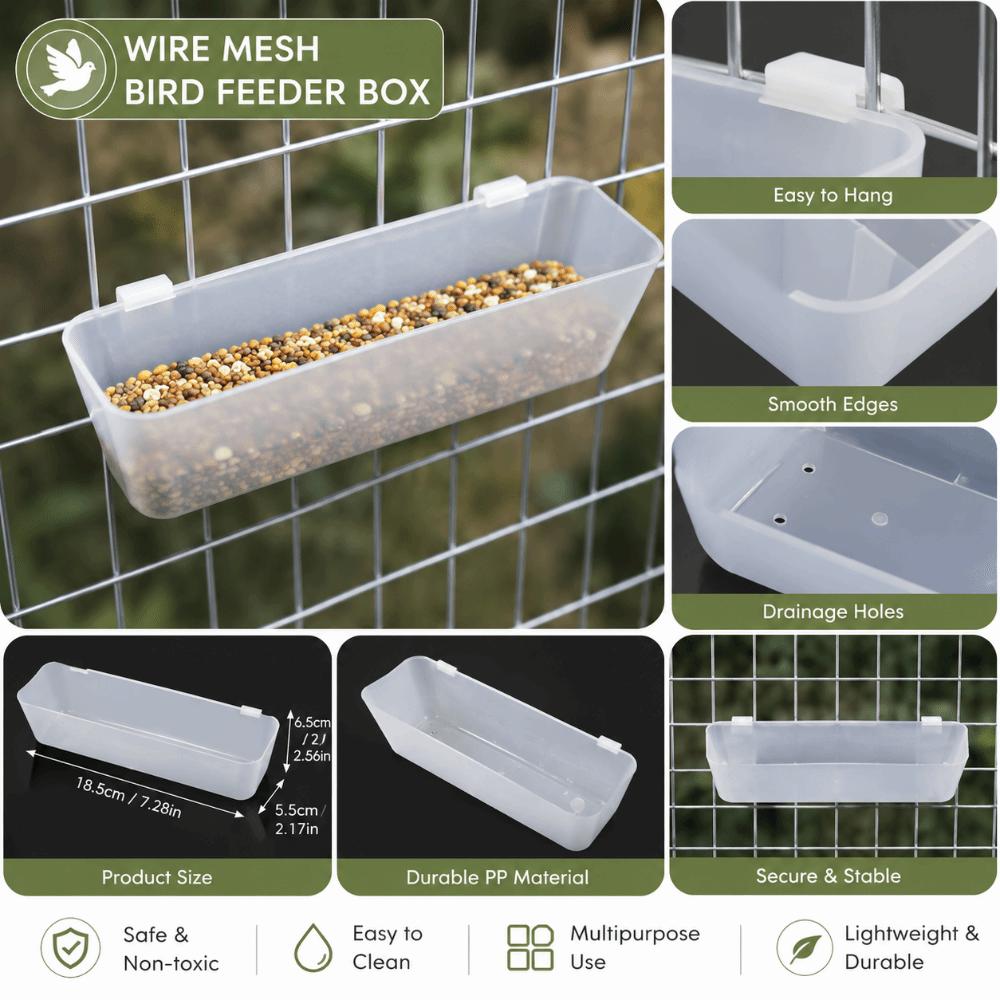 5pcs Automatic Hanging Bird Feeder Drinker Wall-mounted Pigeon Feed Trough  Aviary
