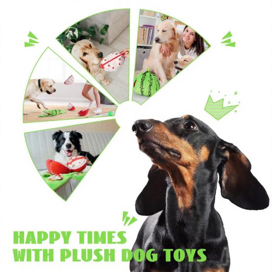 Cane Giocattolo Peluche Nascondino Arancione Anguria Giocattolo Peluche Sonoro 3-in-1 Interattivo Piccolo Medio Cane Tappetino Annusare Peluche con Carta Stropicciata