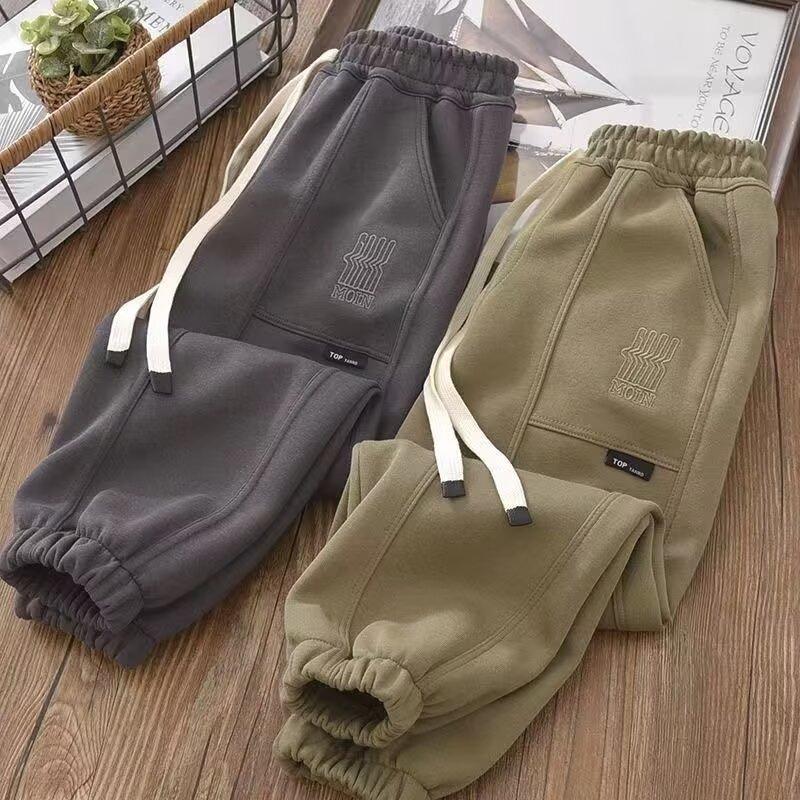 Boys' Spring and Summer Autumn Pants Children and Teens Pants Thin Children's Sports Straight Pants Trendy Three-Bar Pants Trendy