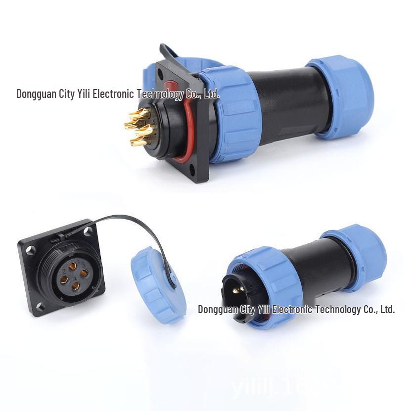 SP21 Square Aviation Plug Socket, 23-Core, 12-Pin, Male/Female, IP68 Waterproof Industrial Connector