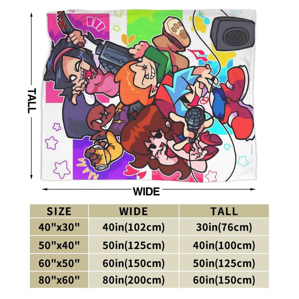 Blanket Decorative FNF Bad Time Trio Friday Night Funkin Throw Blanket  Flannel Bedspread For Home Decor Graphic Sofa Bed Cover