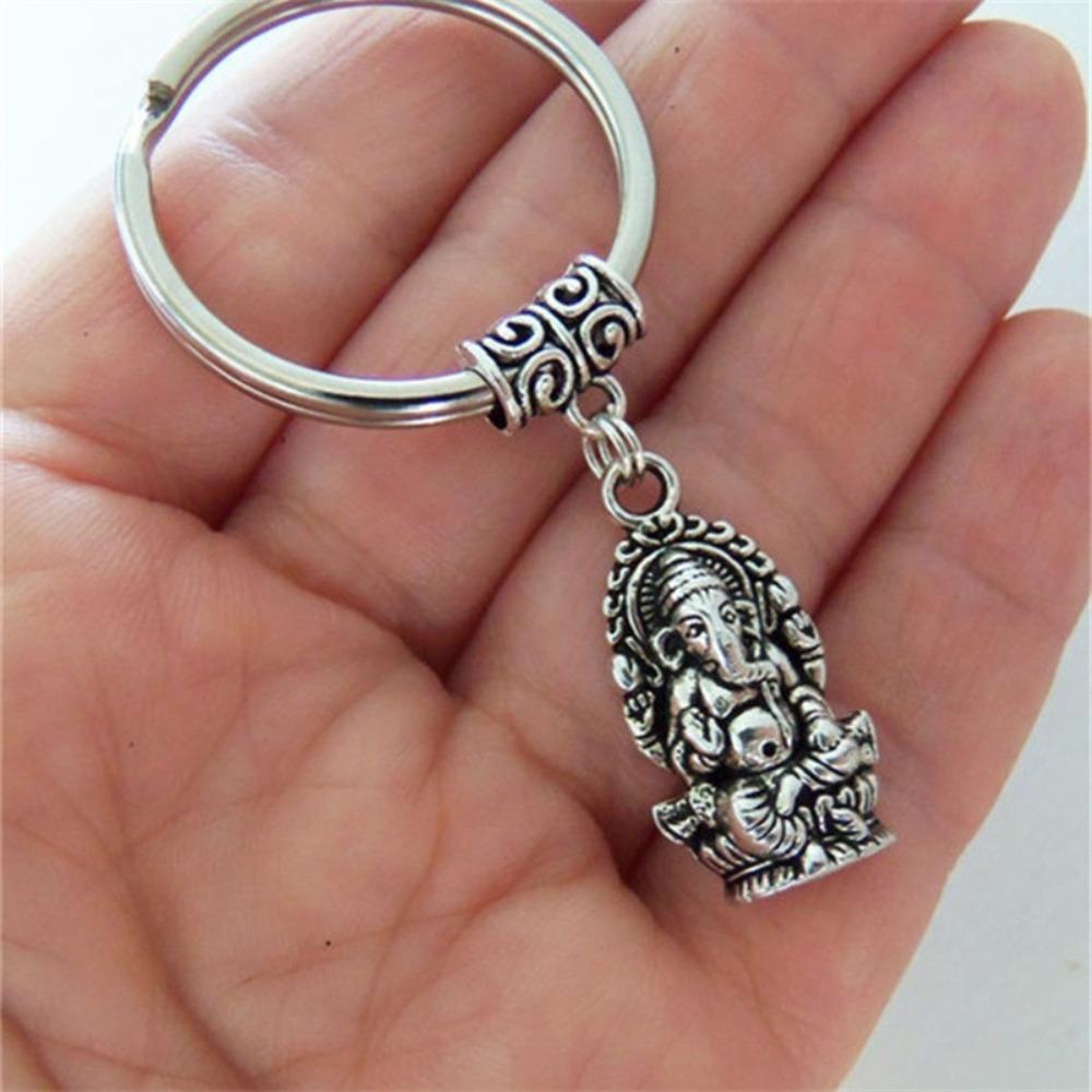 Exquisite Elephant Trunk Buddha Bodhisattva Pendant Keychain for Women Men Family Friends Buddhist Belief Amulet Jewelry Gifts