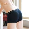 Men Boxer Underwear Elastic Waistband Mid-rise Ice Silk Ultra-thin Shorts Briefs Solid Color Separate Design Panties
