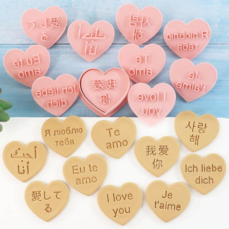 Pack Of 10 Language I Love You Cookie Molds Diverse Language Love You Cookie Cutters Treat Mould For Handmade Sweet