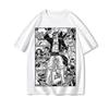 ONE PIECE Joint T-shirt Men's Straw Hat Kid Luffy Retro Printed Short-sleeved Summer Cotton Top Trendy Short T Men and Women