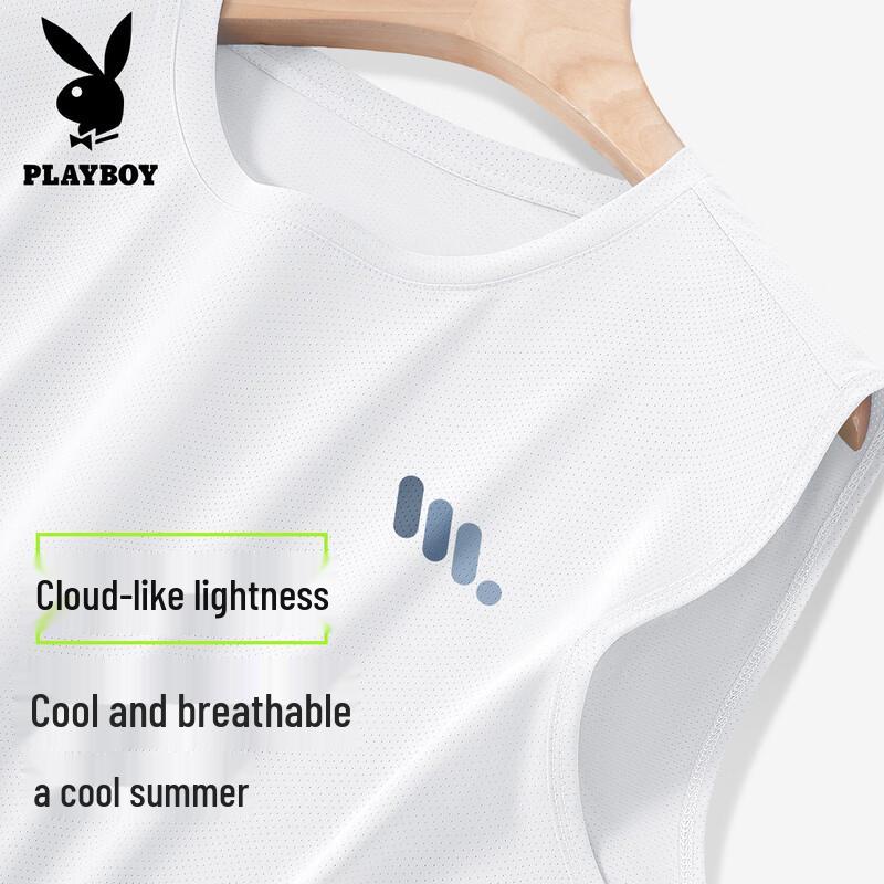 PLAYBOY Men s Ice Silk Quick-Dry Sleeveless T-Shirt 3XL