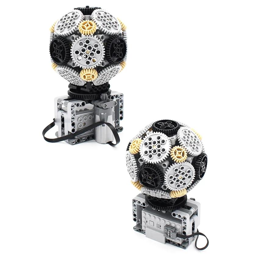 Electric Mechanical Unit Model MOC Building Block Technical Bricks Assembly Autobiographical Gear Earth Ball With Power Function