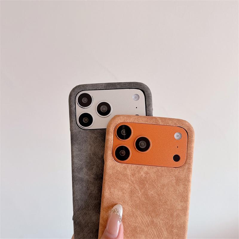 Luxury Fashion Simple Matte Retro TPU Leather Phone Case For Apple iPhone 17 Air 16 15 14 Plus 13 12 Pro Max 11 Shockproof Cover