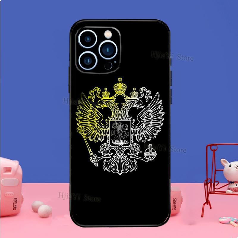 Russia Russian Coat Of Arms Phone Case For iPhone 16 15 11 12 13 14 Pro Max Mini X XS XR Plus SE2 Funda Coque Capa Cover