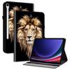 Lederhülle für Samsung Galaxy Tab S10/S10 FE/S9 FE/S9 mit Musterdruck, Ständer, Tablet-Hülle mit Kartenfächern