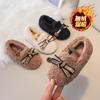Children's Woolly Shoes Female Autumn and Winter Network Red Cute Cotton Shoes Girls' Beanie Shoes with Velvet Warm Baby Wear