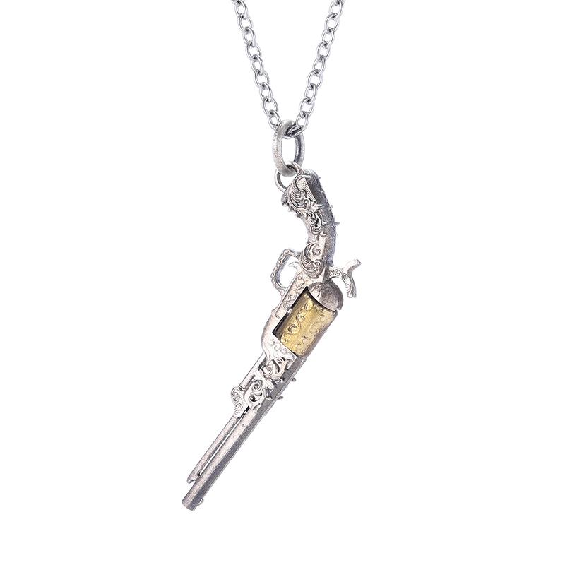 Tuiying-003 Jewelry & Bijouterie Women's Fashionable Embossed Pattern Revolver Necklace Pendant Men's Trendy Cool Jewelry