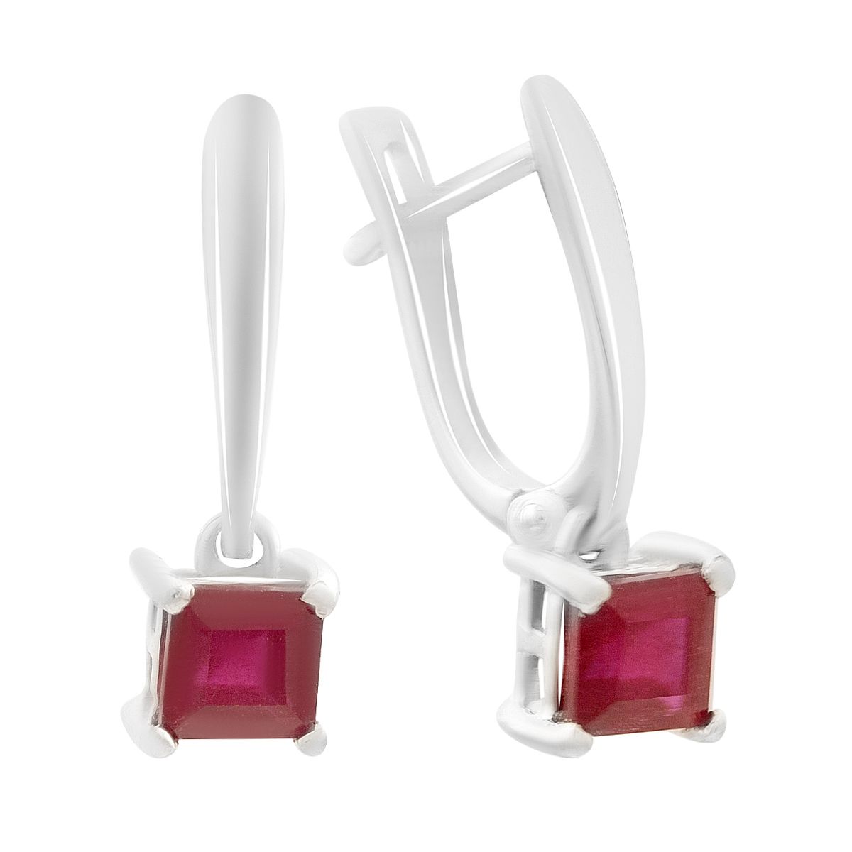 

Silver earrings with a natural ruby 1.99ct (2204985) rubine червоний колір