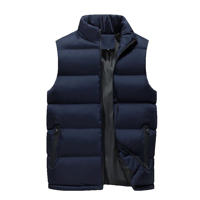 Warm And Thickened Men'S Cotton Clothes, Vest, Winter Stand-Up Collar Jacket, Youth Casual Large-Size Vest