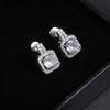 Classic Square Shape Women Stud Earring Full Paved CZ Zircon Stone Luxury Female Wedding Earring Jewelry New Arrival Item