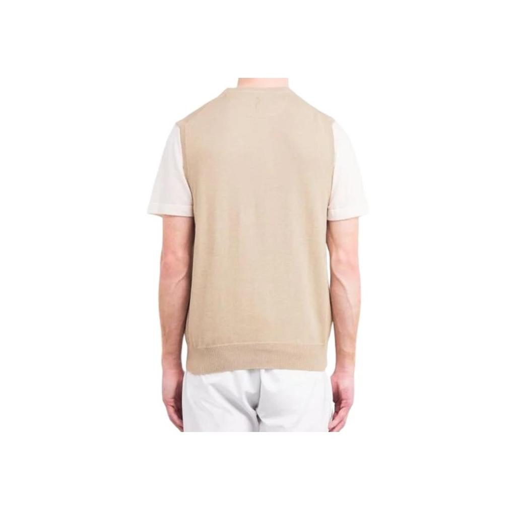 Polo Ralph Lauren Small Pony Logo Embroidered V-Neck Cotton Knit Vest Men Tops Beige 710742839-004
