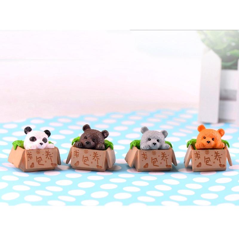 

4 шт./компл. DIY сказочный сад украшения милые животные панда миниатюры мини-фигурки мох террариум микро пейзаж разноцветный