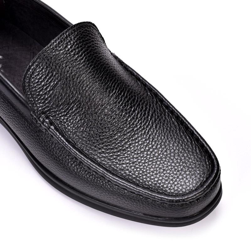 Men's Spring Leather Loafers - Genuine Cowhide, Soft Sole, Slip-on Casual Moccasins