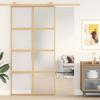 VidaXL Sliding Door, Hanging Door with Stopper, Door with Barn Panels Kitchen Home Interior, Golden Glass 155189