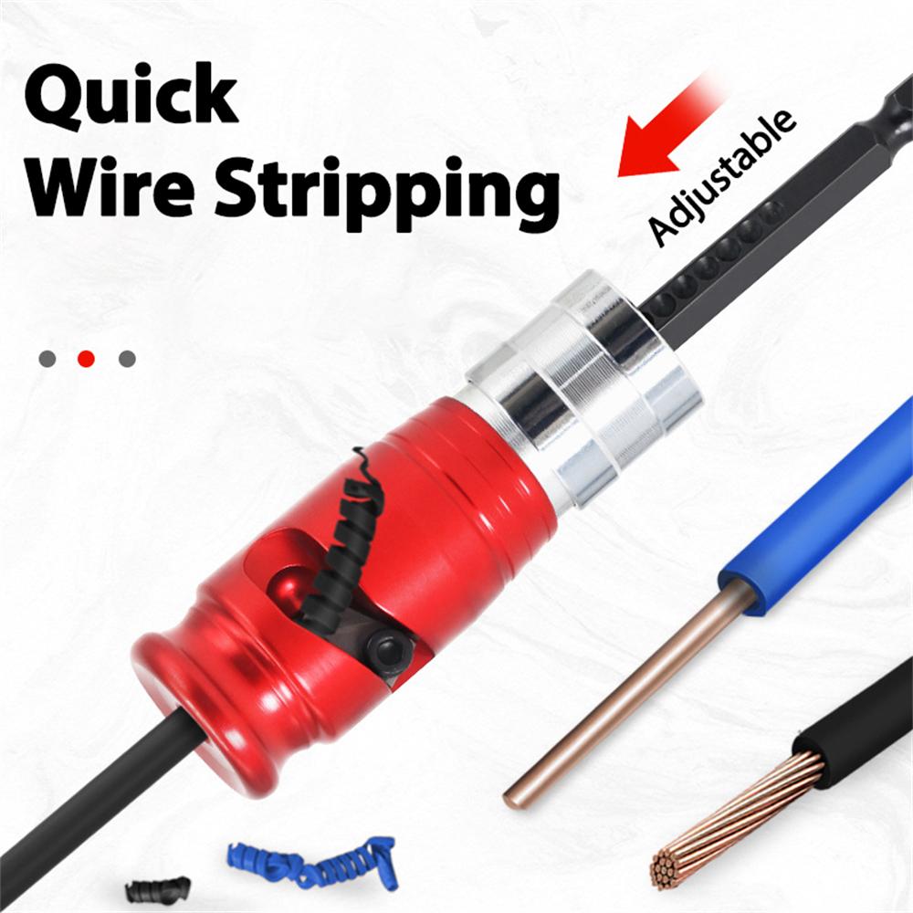 AWG Wire Stripper for Electric Drill Bits Universal Wire Stripper Tool For 14AWG To 6AWG Solid Core And 8AWG Stranded Wires