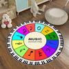 ~O~Colorful Piano Keyboard Round Rug – Musical Notes & Symbols Play Mat for Kids’ Room & Home Decor