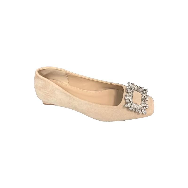 French square head rhinestone square buckle thick heel single shoes with skirt 2025 autumn new commuter low heel Mary Jane shoes women