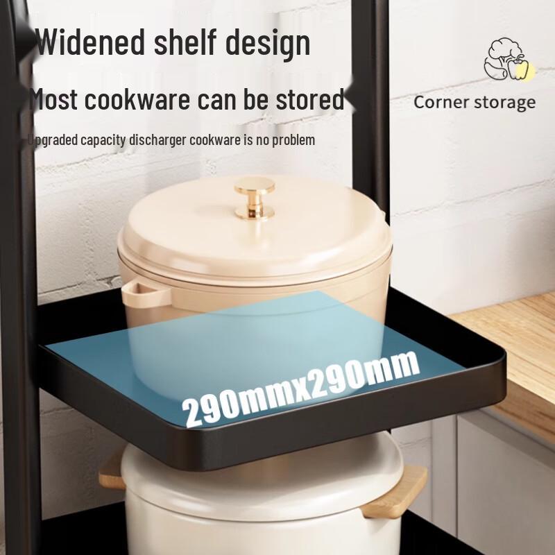 Yingbai Modern Black 2-Tier Kitchen Storage Rack