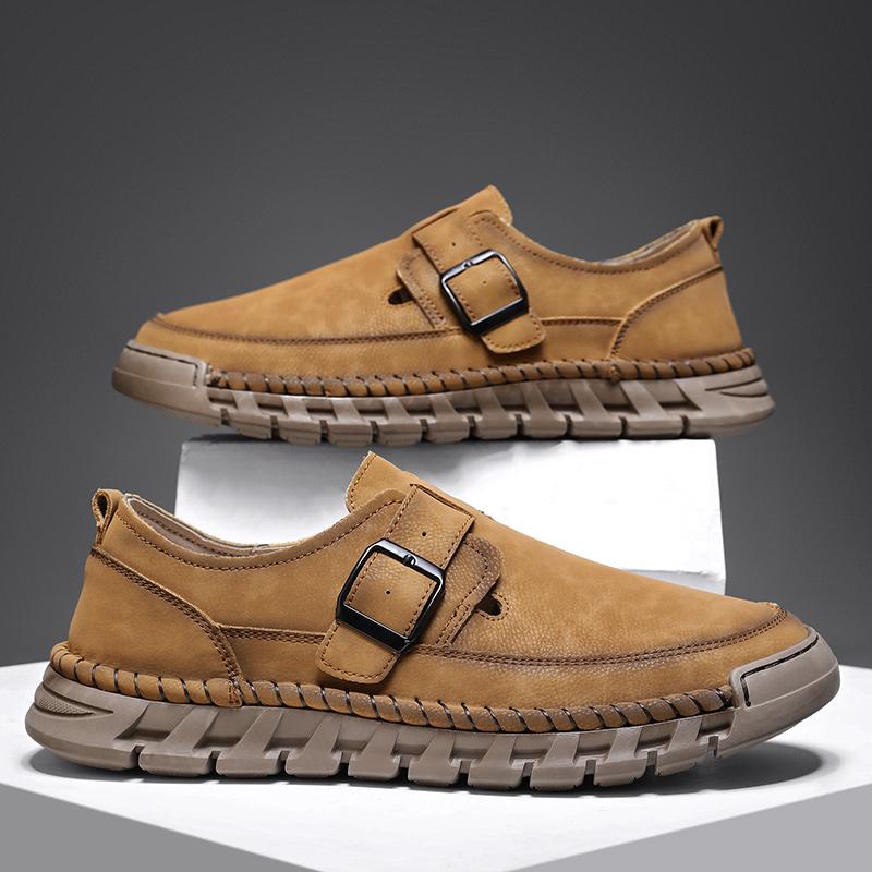 Mode Handgefertigte Leder Herren Slipper Bequeme Herren Freizeit Loafer Rutschfeste Herren Walking Flats Heißer Verkauf Fahrschuhe Mokassins