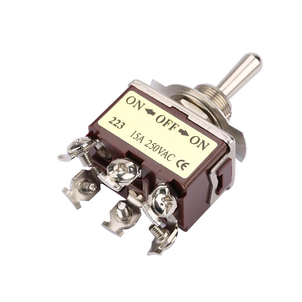 On OFF On 3 Position Momentary Toggle Switch 6 Pin 12mm 15A 250VAC